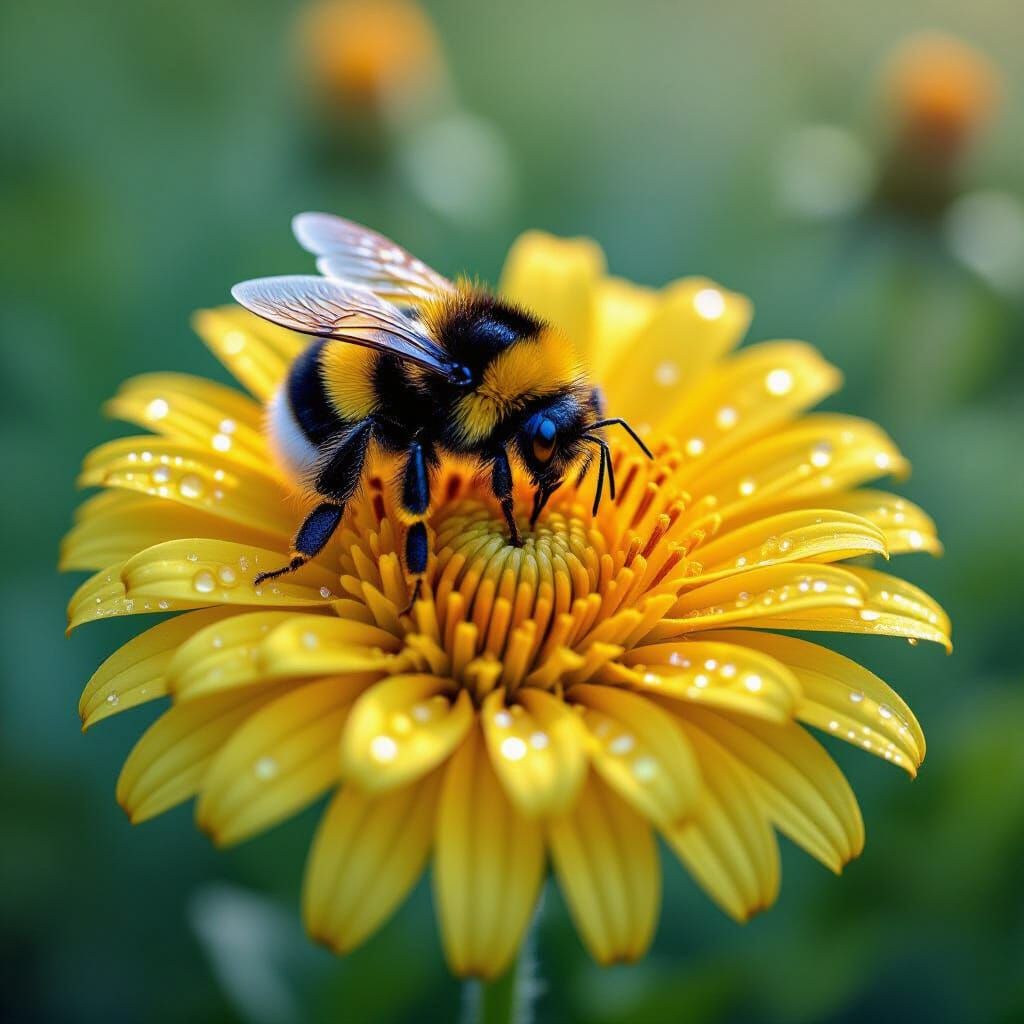 Hummel auf gelber Blüte
