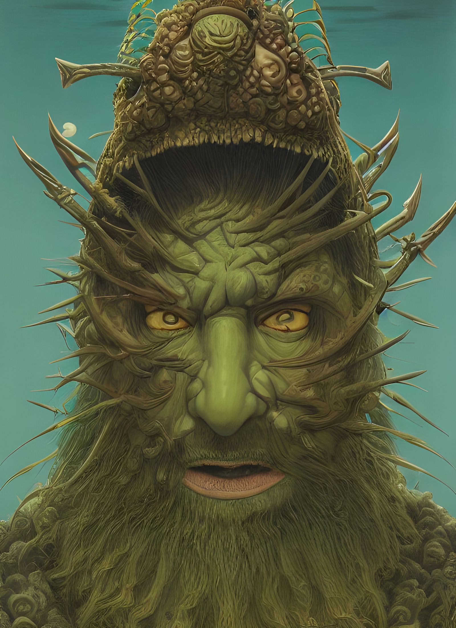 Mythological Arcane Warrior in Surrealist Style