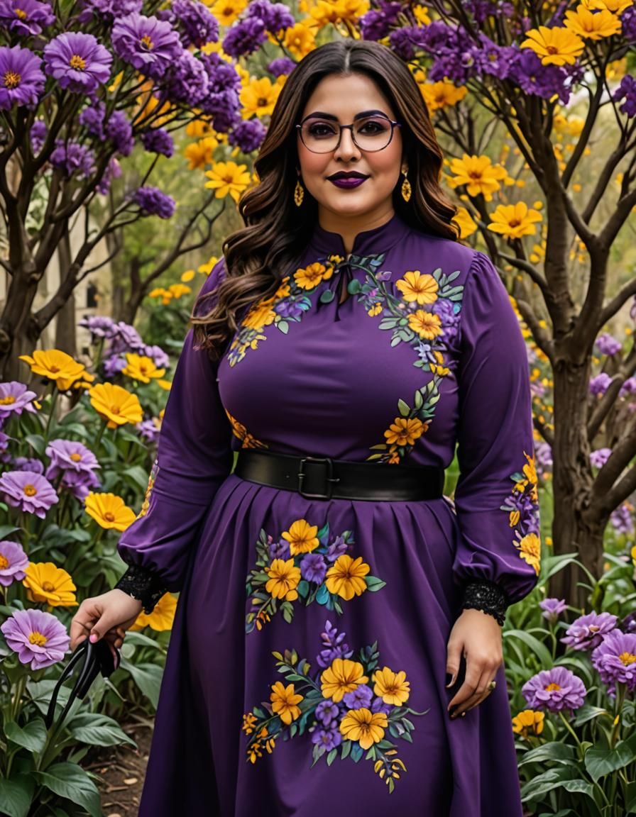 Psychedelic Portrait of Middle Eastern Woman in Pop Art Styl...