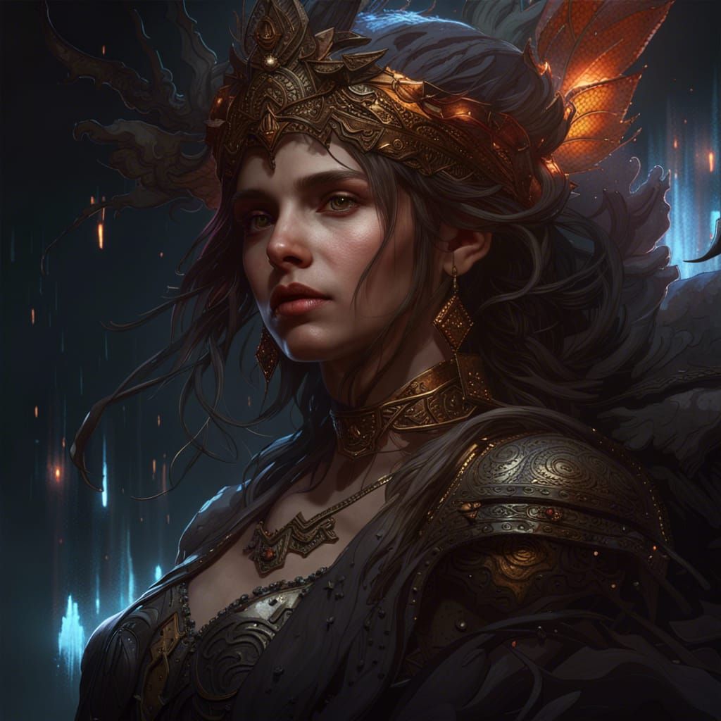 Detailed Dark Fantasy Dance in Dual Tone