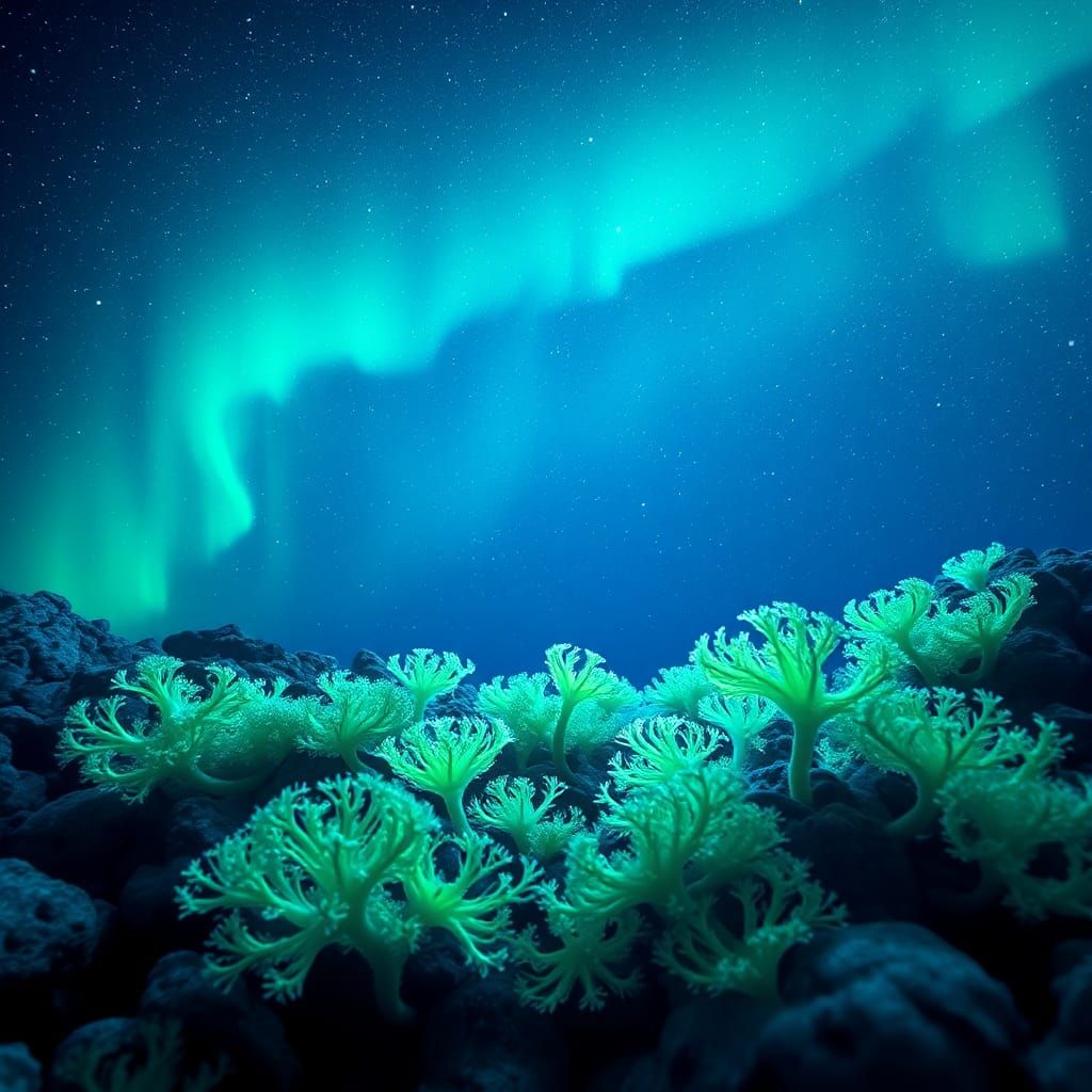 Fluorescent Algae Bloom Under the Milky Way