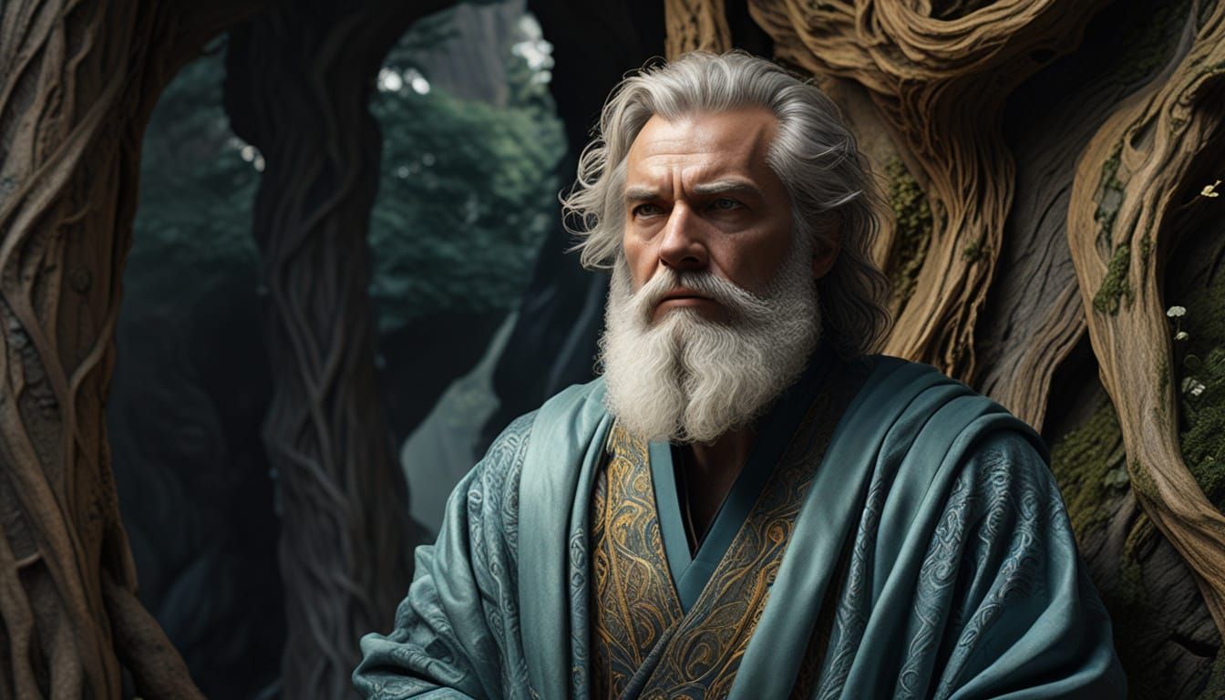 Vibrant Cosmic Sage in Turbulent Landscape