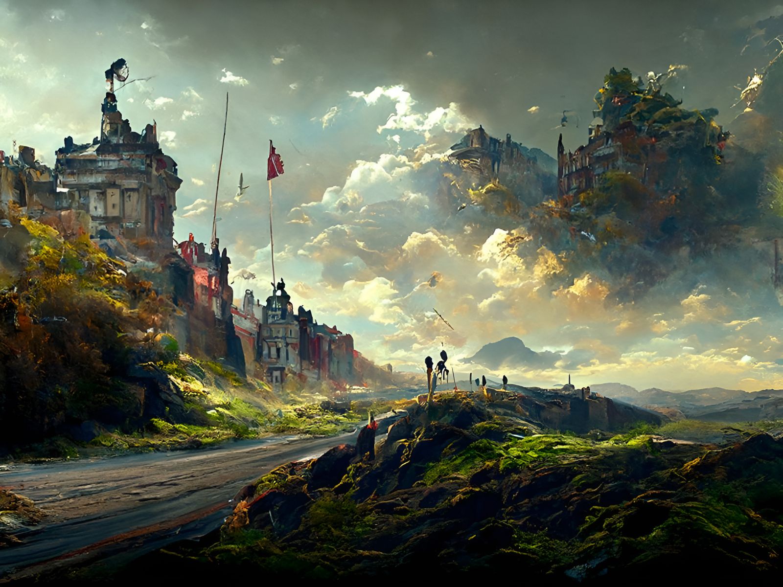 Edinburgh Castle Oil Painting in Hyper-Realism Style