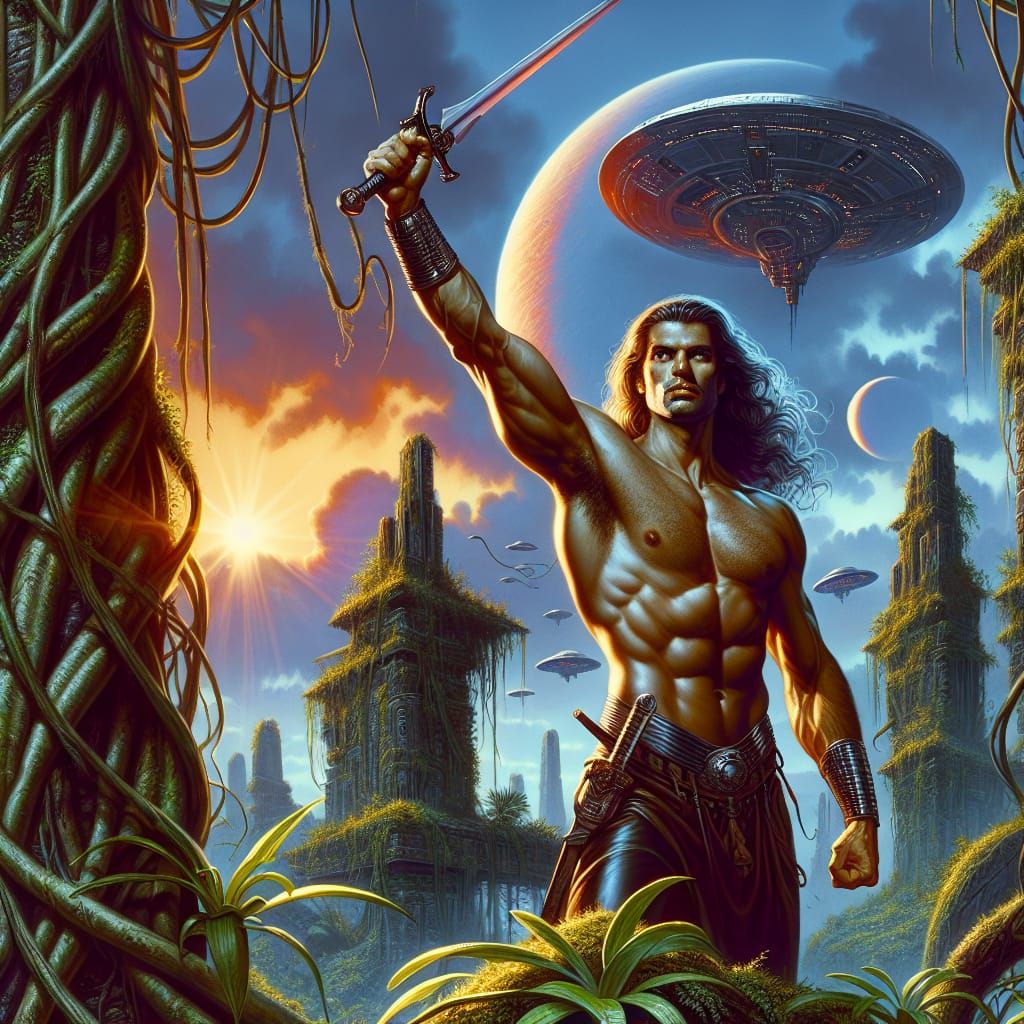 Middle-Eastern Warrior Stands Against Alien Invasion