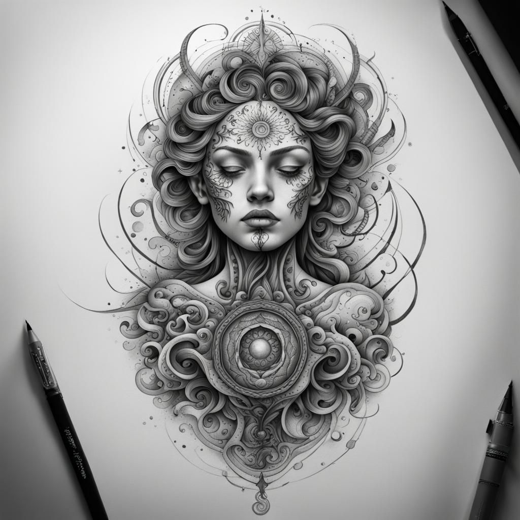 black and gray tattoo