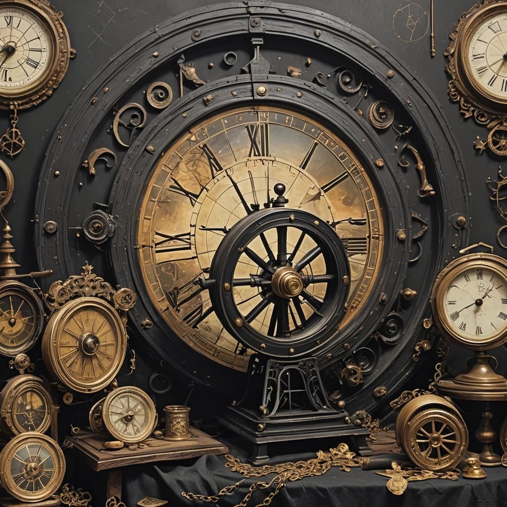 Haunted Gothic Astrolabe in Moody Black and White