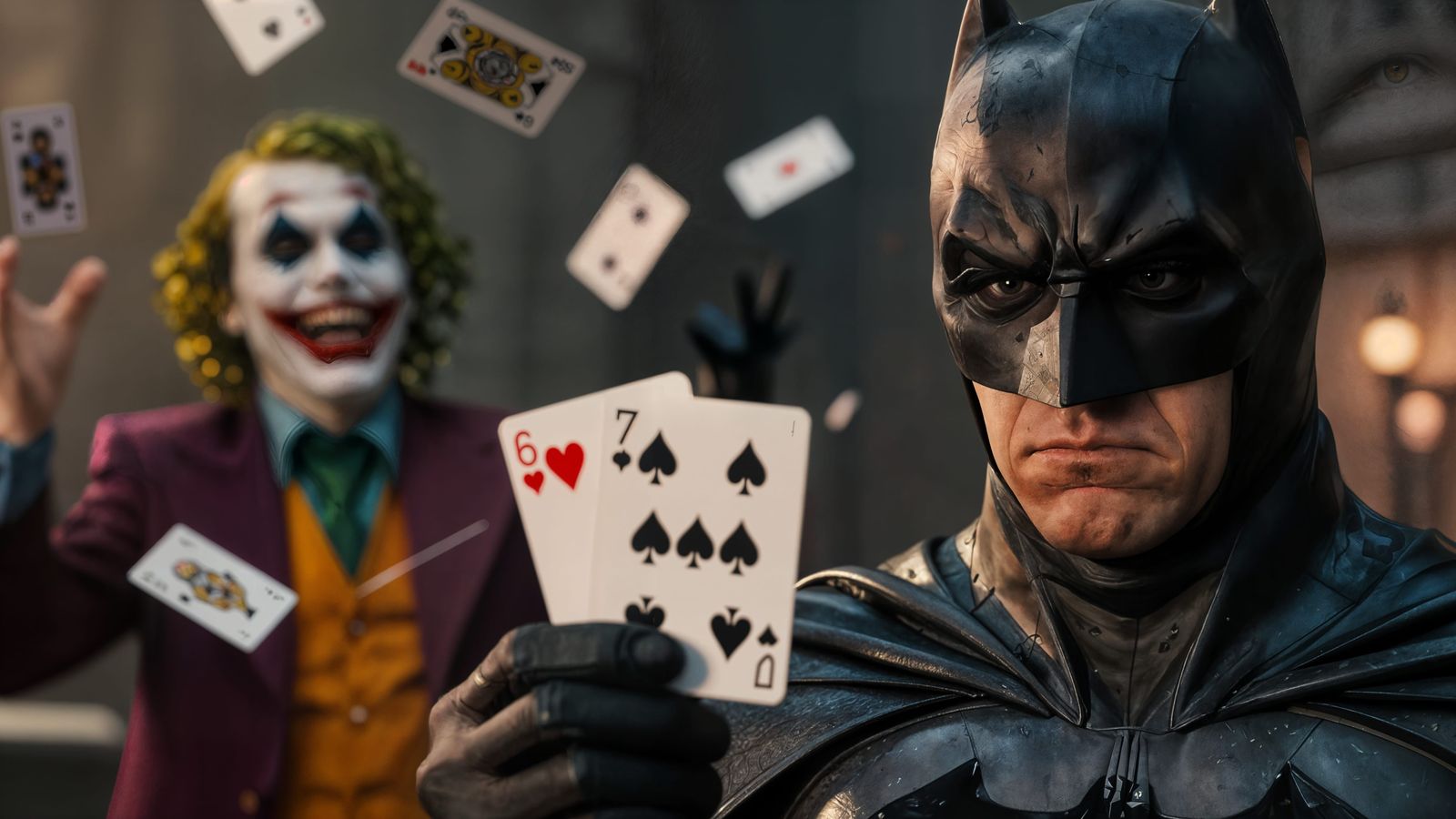 Batman: “You know this doesn’t mean anything… right? This isn't a game Joker and I don’t like these odds.”