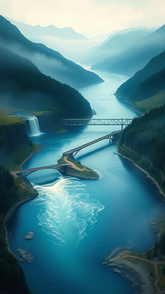Dreamlike River Flows Through Timeless Landscapes