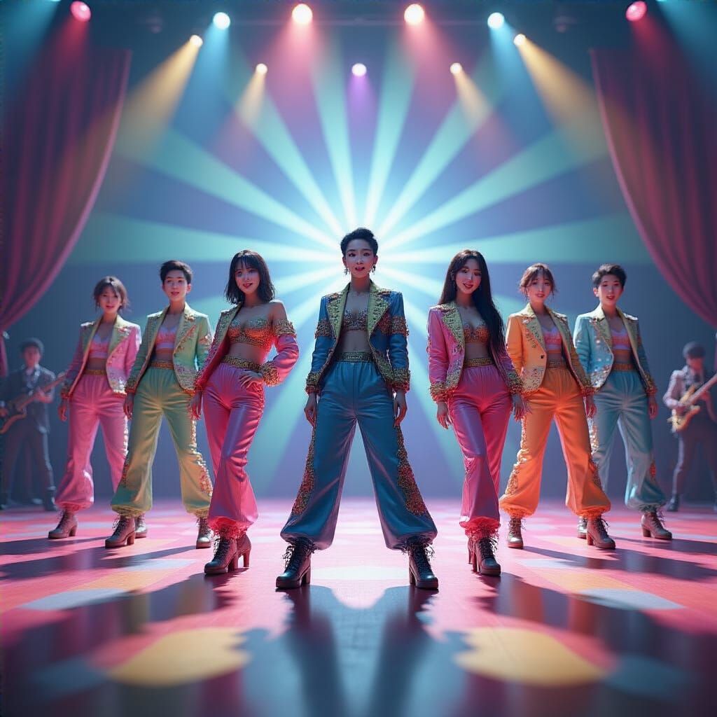 K-Pop Singers in Concert: 3D Digital Art