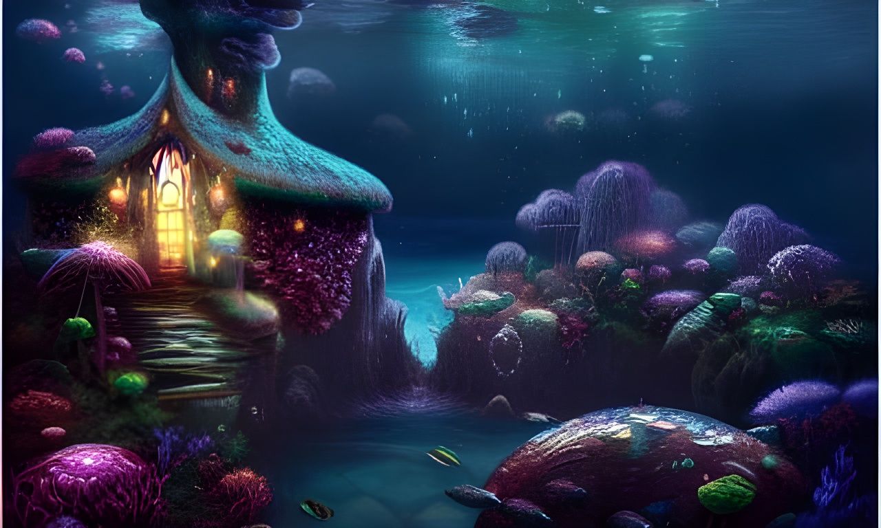 Ethereal Underwater Fairy House in Fantasy Style