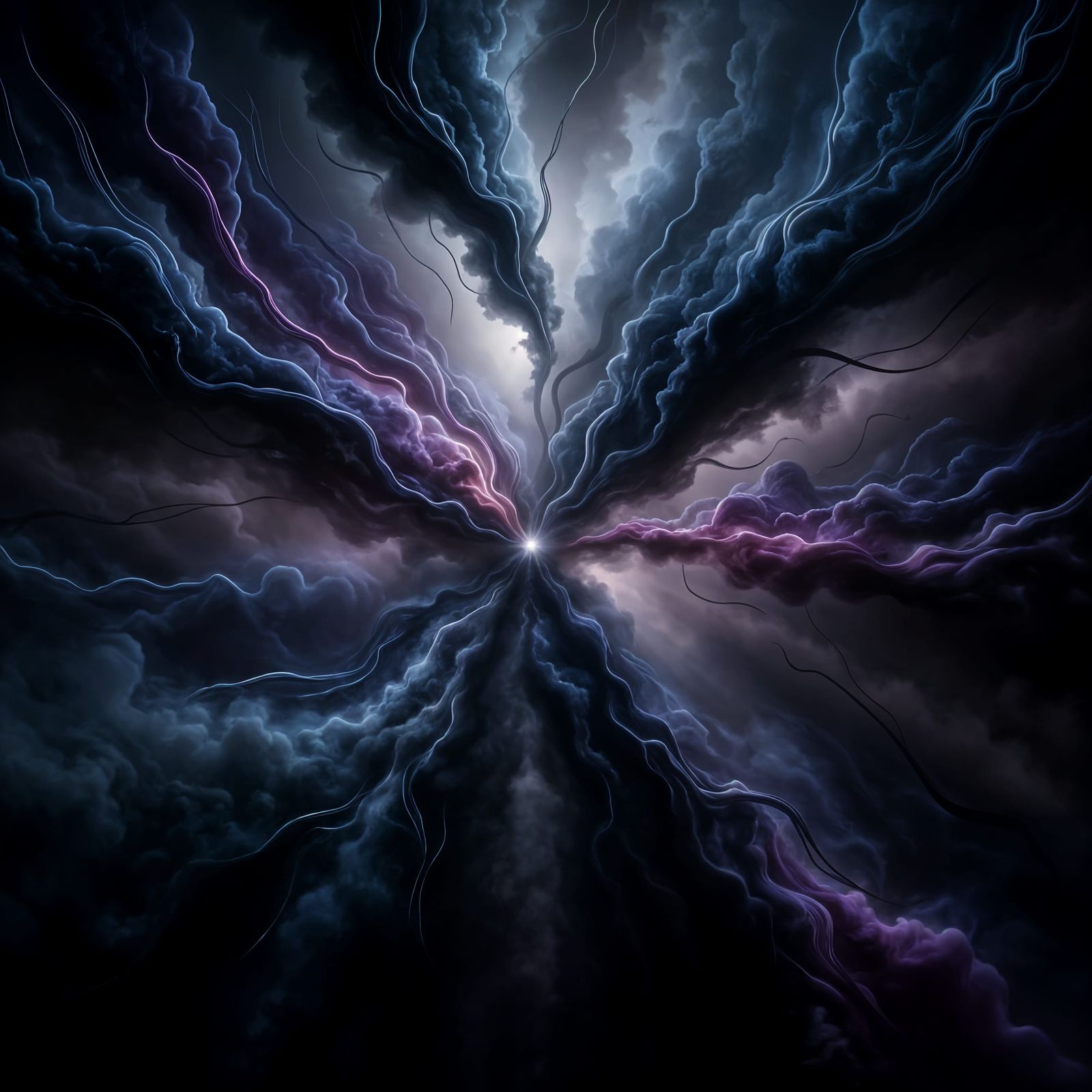 Cosmic Black Sky in Vibrant Violet and Indigo