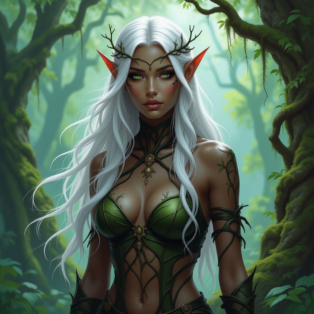 Ethereal Dark Elf Huntress in Primeval Forest