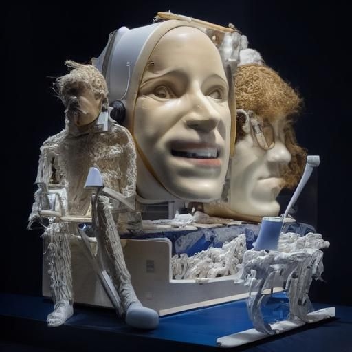 Chewing Gum Workmen Sculptures in Museum Setting