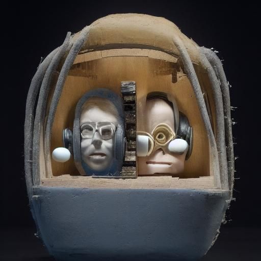 Chewing Gum and Wood Workmen Sculptures