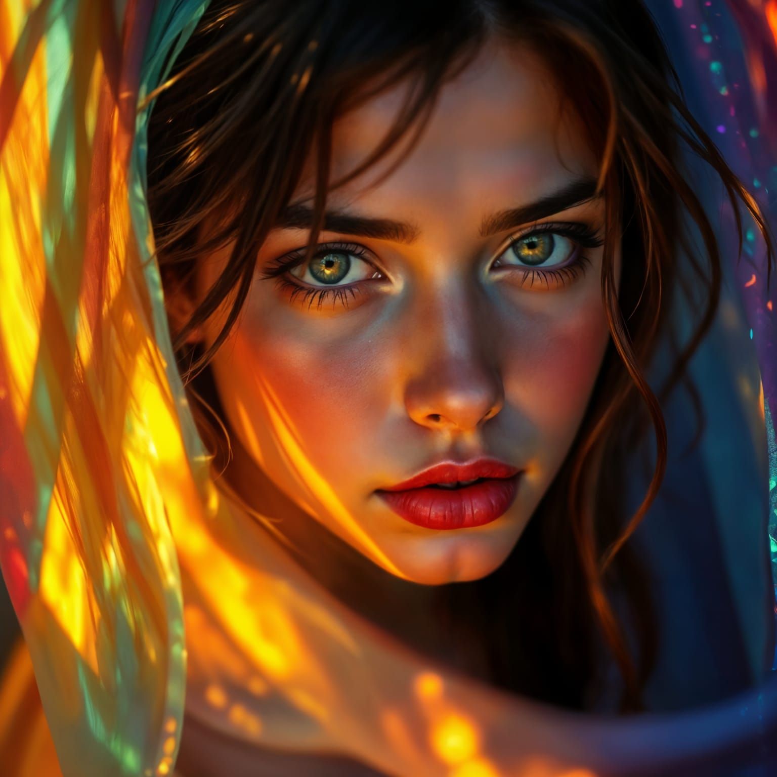 Ethereal Woman Finds Rhythm in a Hyperrealistic Splash Art