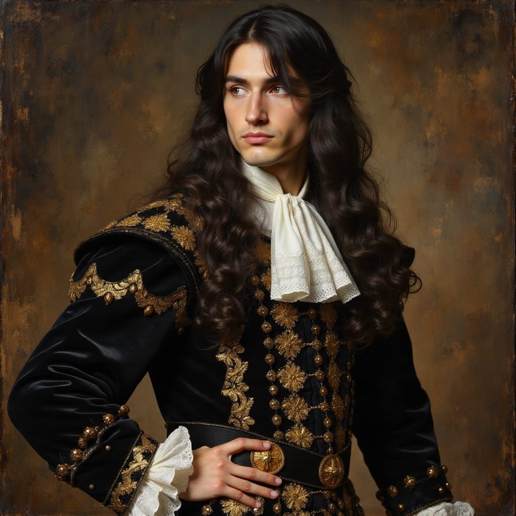 Elegant 17th Century Portrait in Oil Paint Style