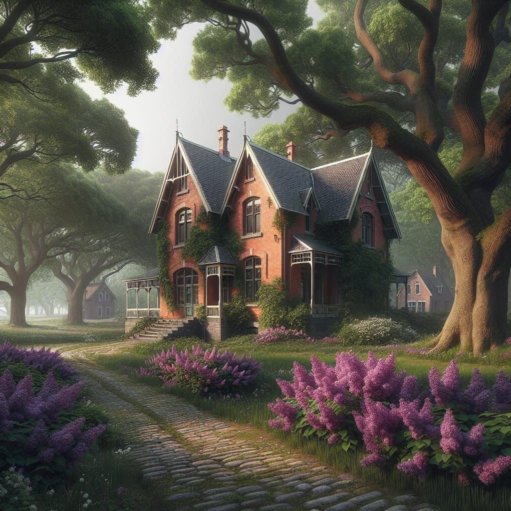 Pastoral Farmhouse in Fantasy Concept Art Style