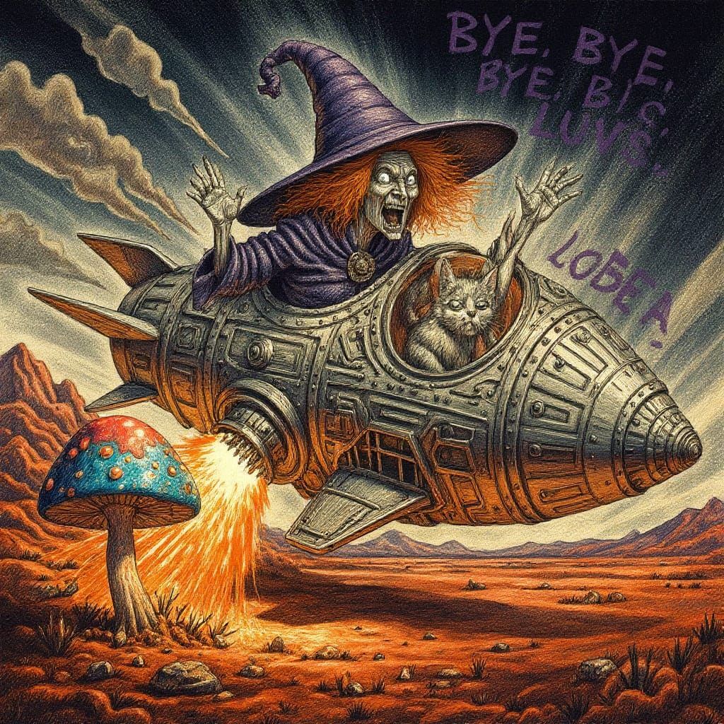 Rocket Witch on Mars: A Retro-Futuristic Crash