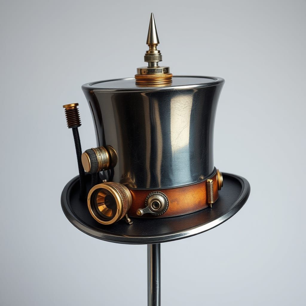 Steampunk Chrome Top Hat