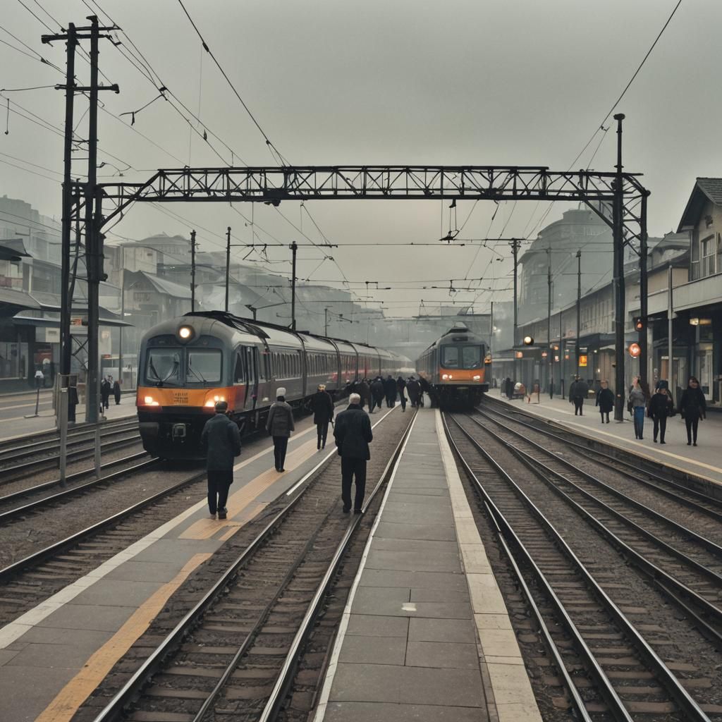 Person Arriving at a Train Station