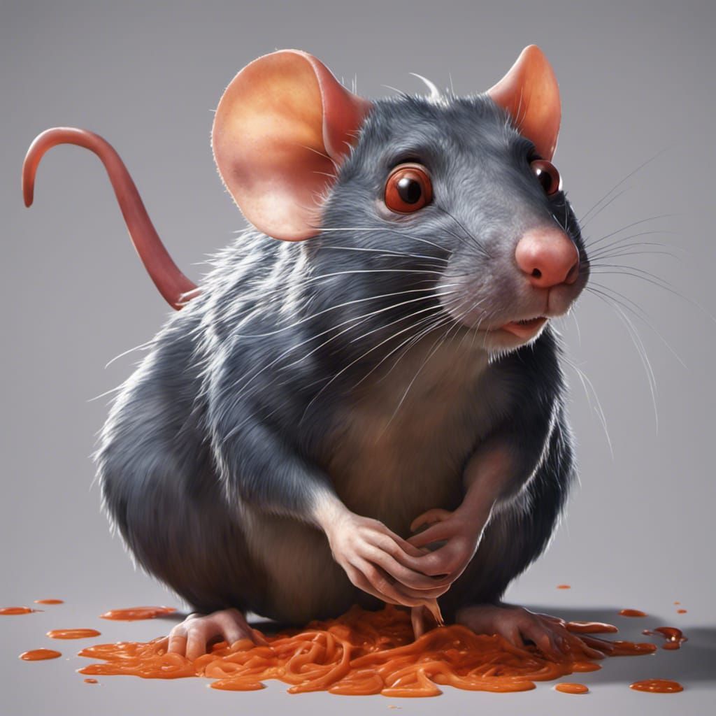 Ratatouille Prepares Asian Dish: Hyperrealistic Splash Art