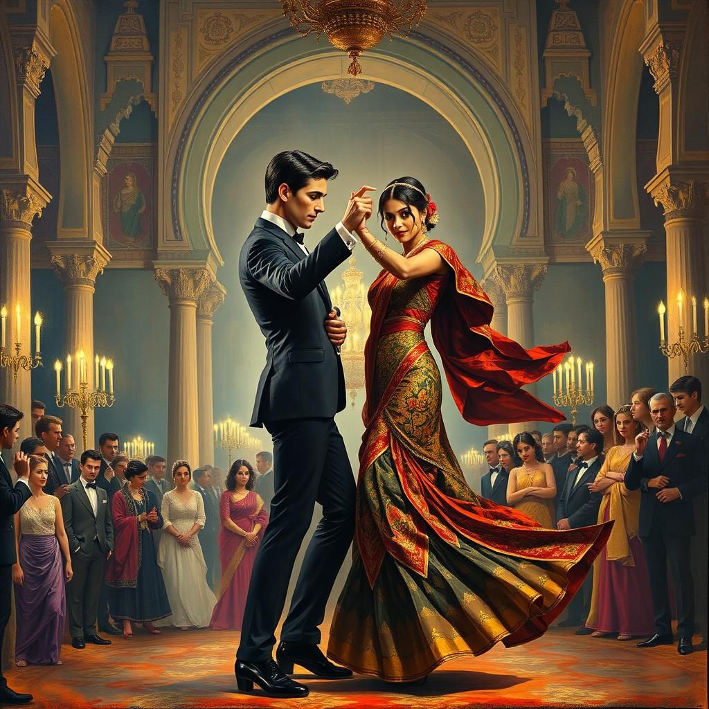 Casanova and Mata Hari's Espionage Dance, Expressionist Styl...