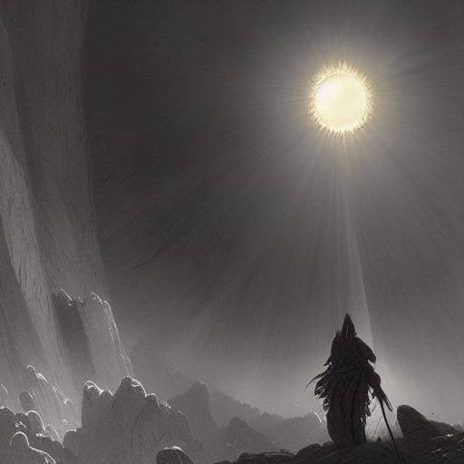 Solar Mountain at Perihelion: Doré-Inspired Horror