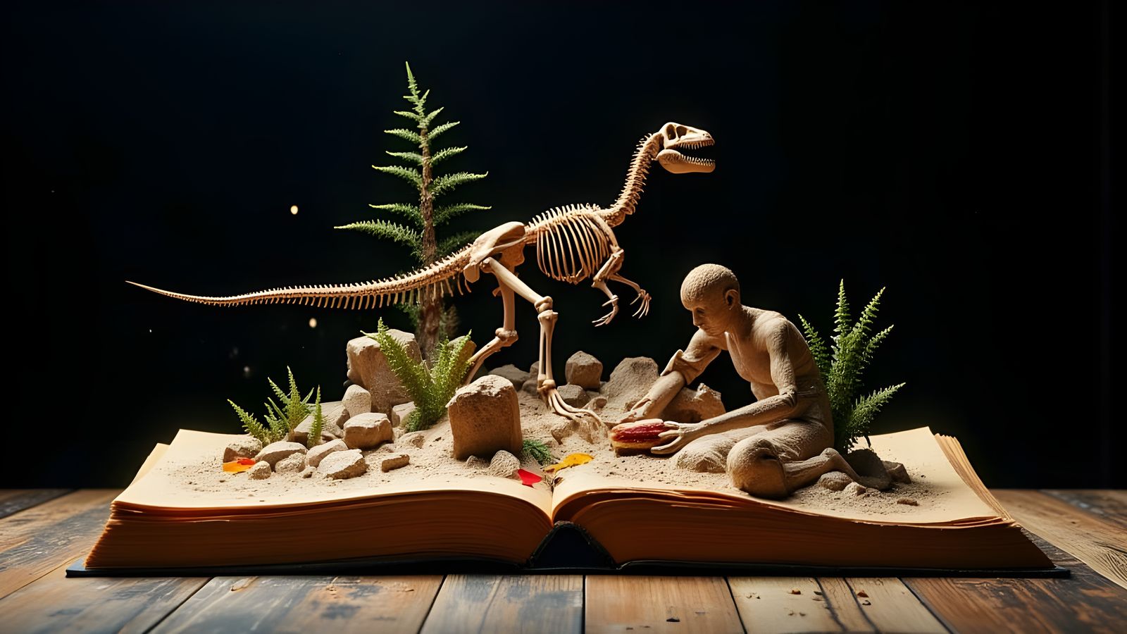 Fossilized T-Rex Pop-Up Book Scene