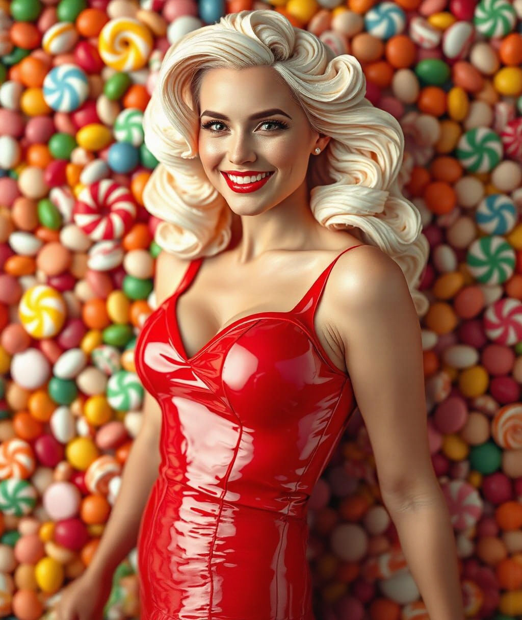 Hyperrealistic Woman in Whipped Cream and Latex