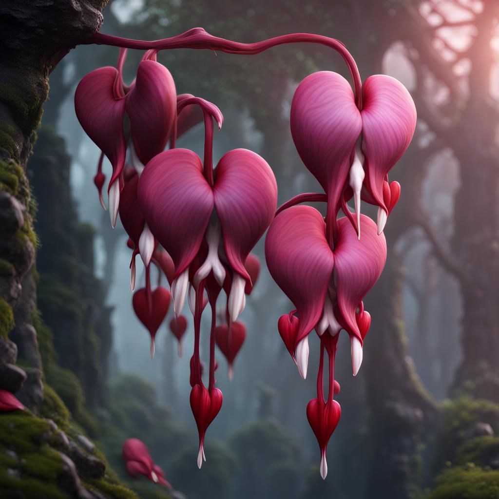 Fantastical Bleeding Heart Flowers in Deep Color