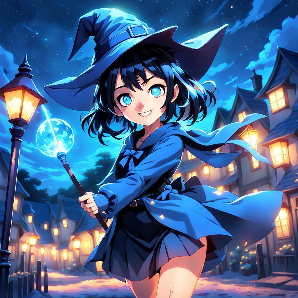 Cute Anime Witch in Studio Trigger Style