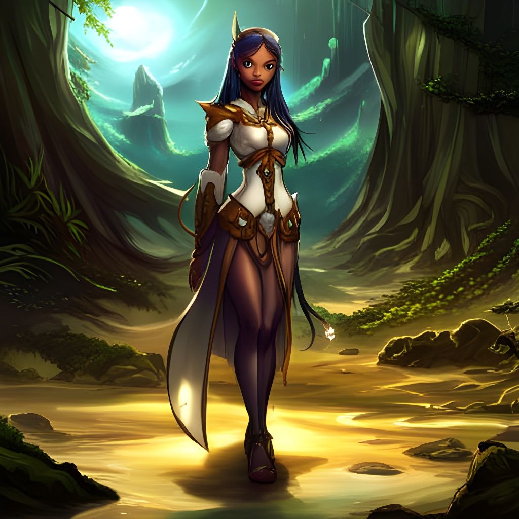 Anime Elf Girl with Twin Tails: Fantasy Concept Art