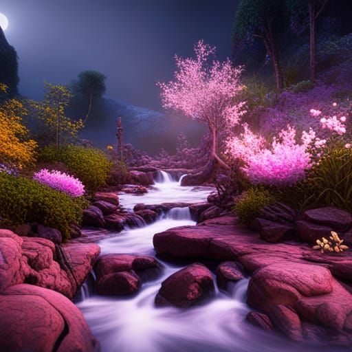 Detailed Water Rose Digital Painting