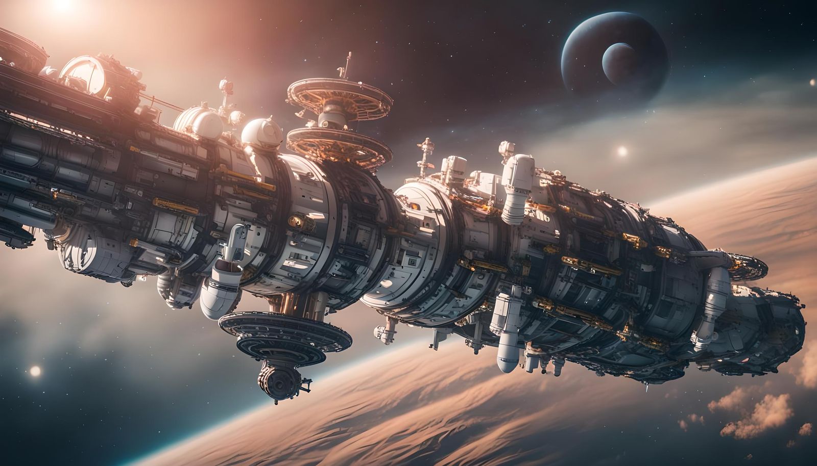 Gas Giant Space Station: Professional Photography