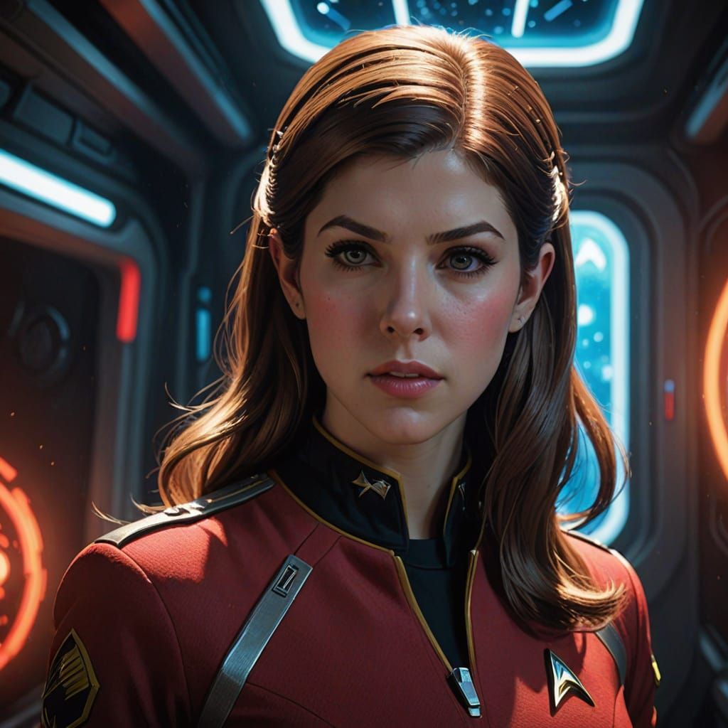 Anna Kendrick as a Starfleet Officer in a 1960s-Style Portra...