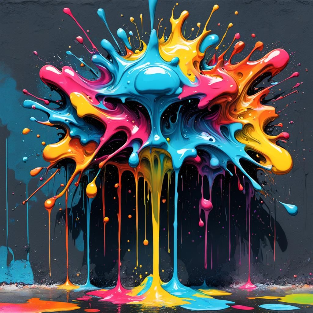 Colorful Melting Graffiti Art in High Contrast