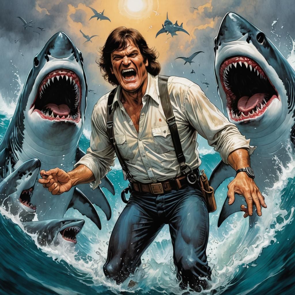 Jaws in Comic Book Style by Marc Silvestri