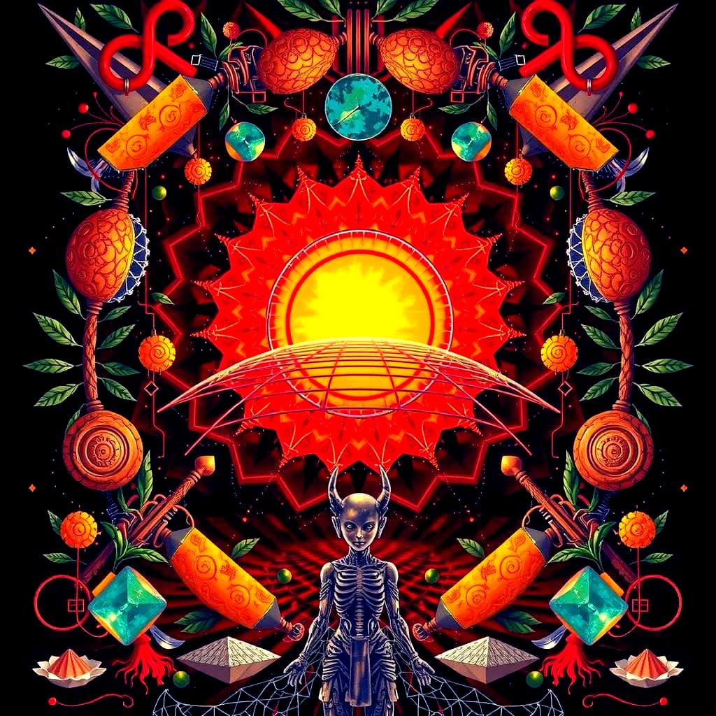 Surreal Geometric Landscape in Photorealistic Hyperrealism