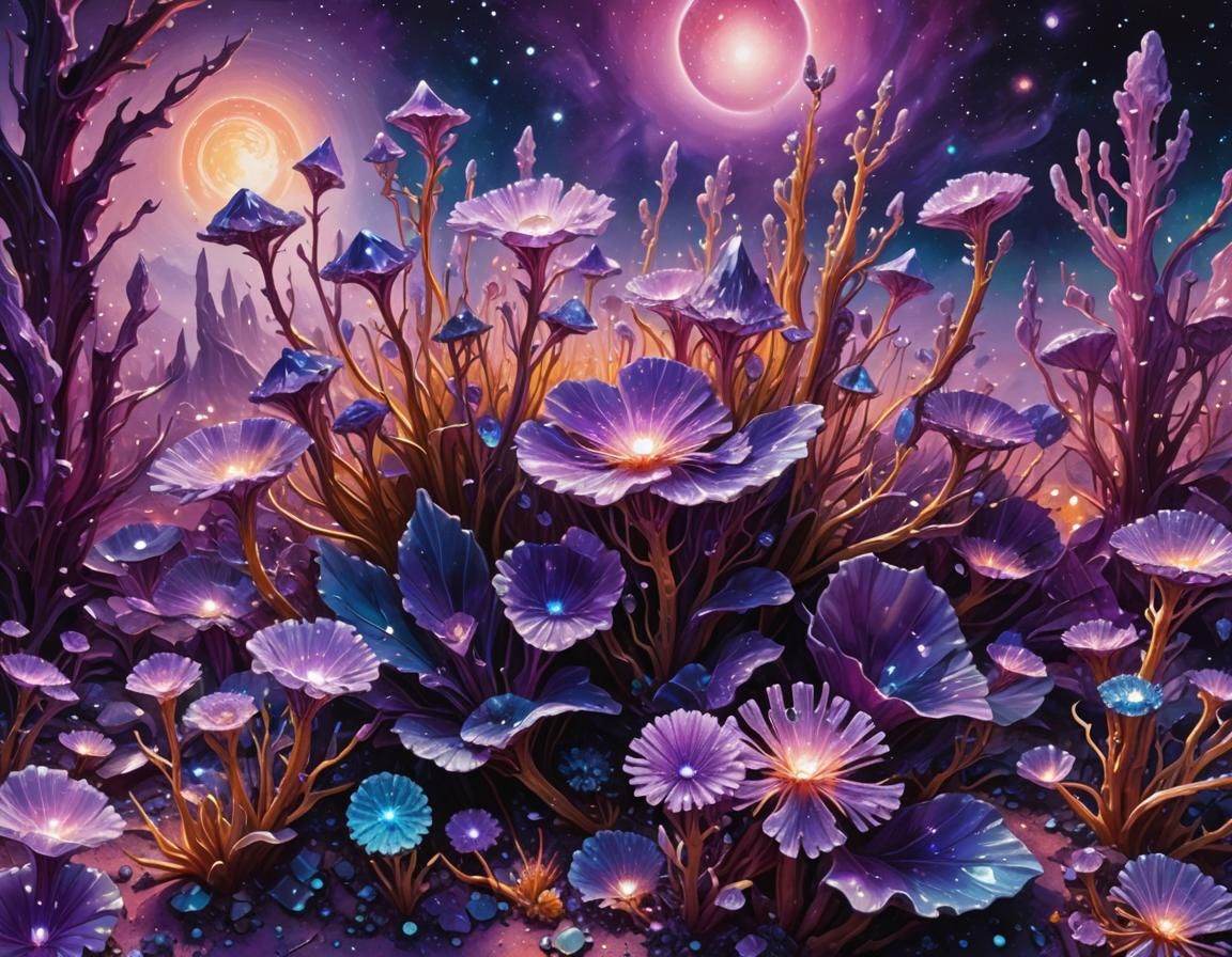 Amethyst Crystal Garden on Distant Planet
