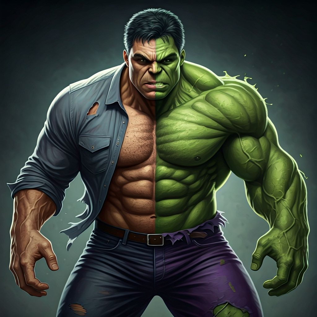 David Bannon Transforms into Hulk in Comic Book Style