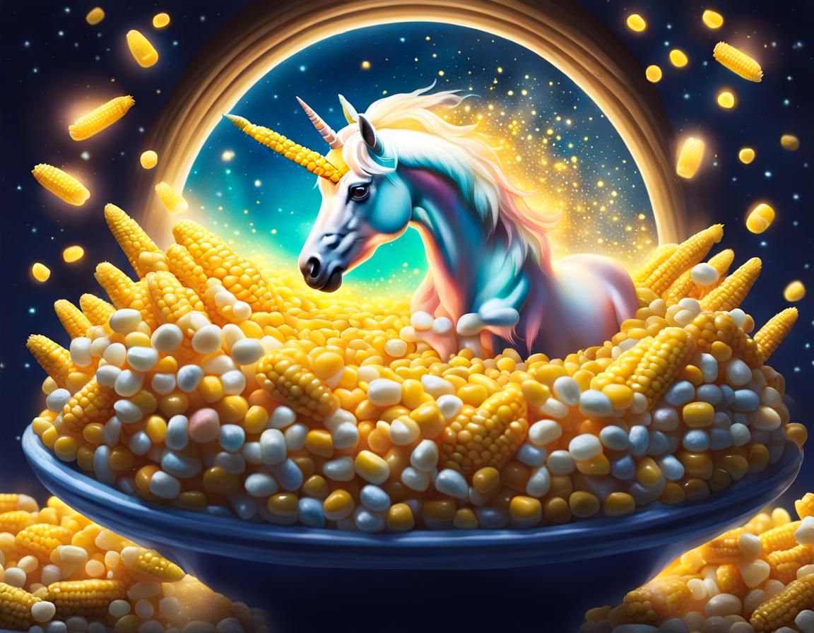 Ethereal Inner Ear Scene with Miniature Unicorn