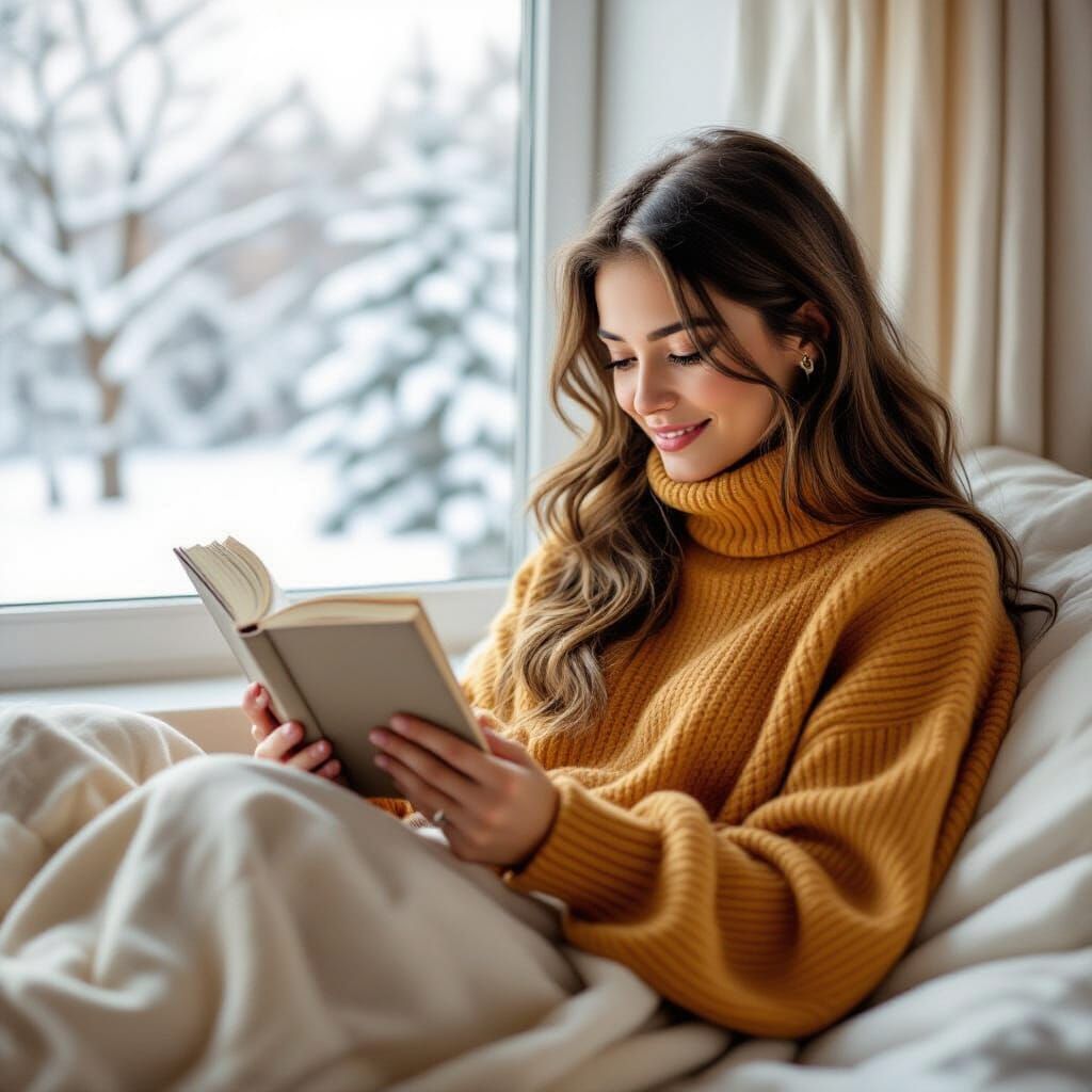 Cozy Reading Nook with Warm Lighting