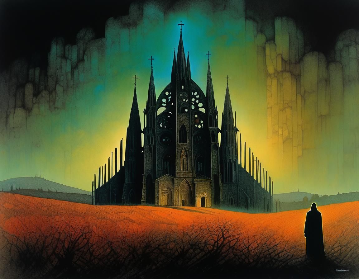 Dark Fantasy Cathedral on Ancient Moors
