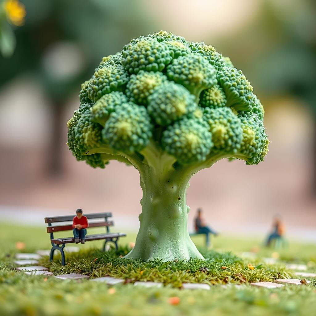 Broccoli Tree Miniature Park Abstract Art