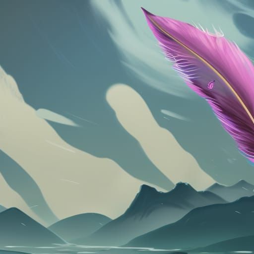 Pastel Feather Painting in Studio Ghibli Style