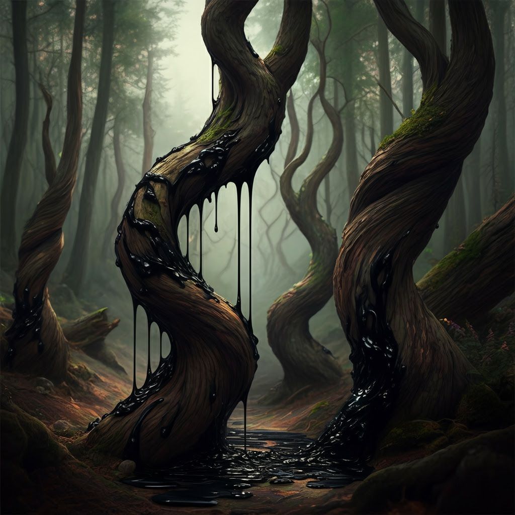 Surreal Forest Landscape in Digital Art Style