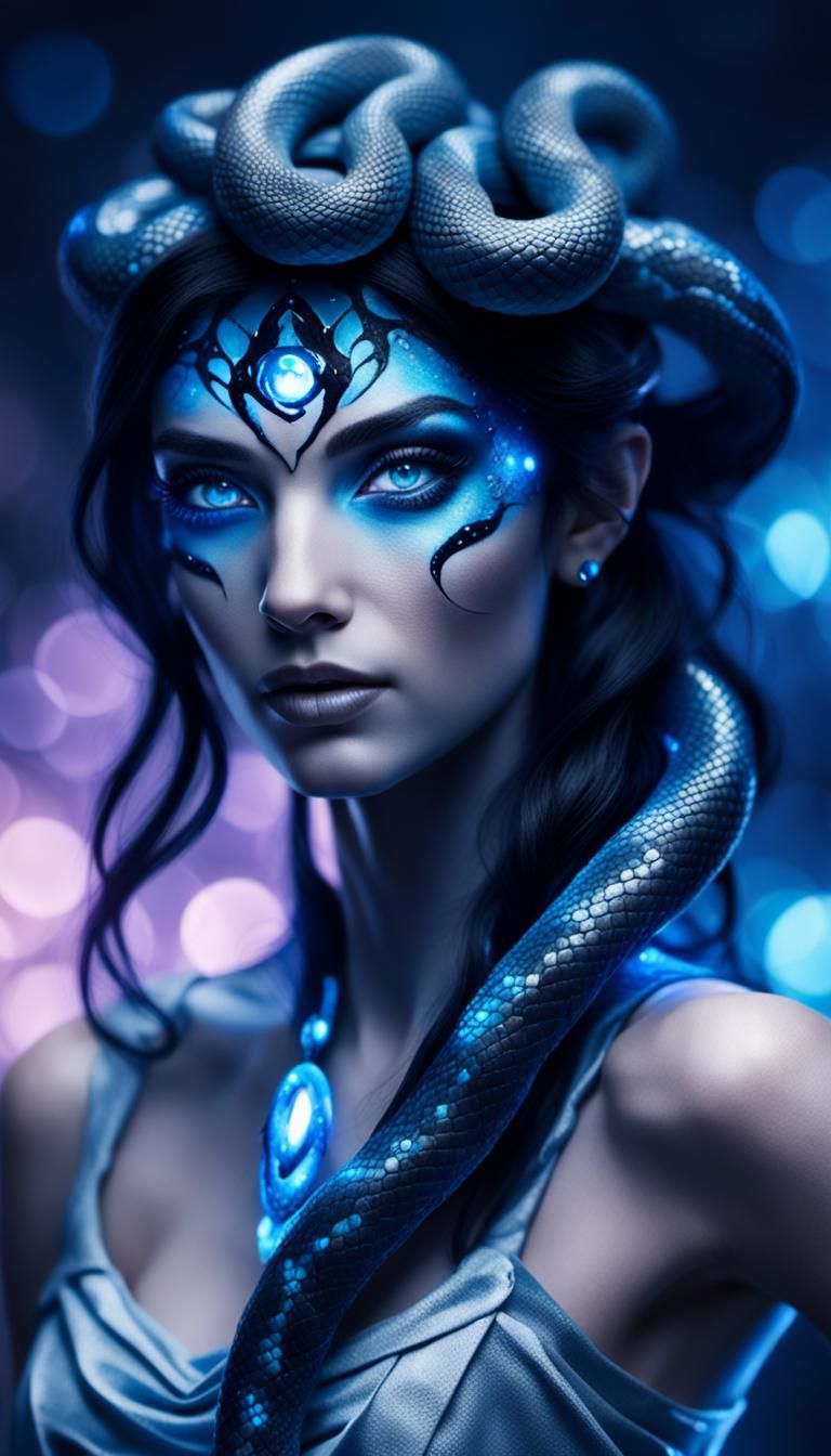 Dark magic female snake shapeshifter witch gorgon-inspired, ...