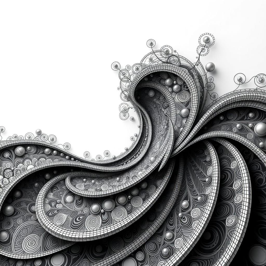 Abstract Vector Fractal with 3D Shading