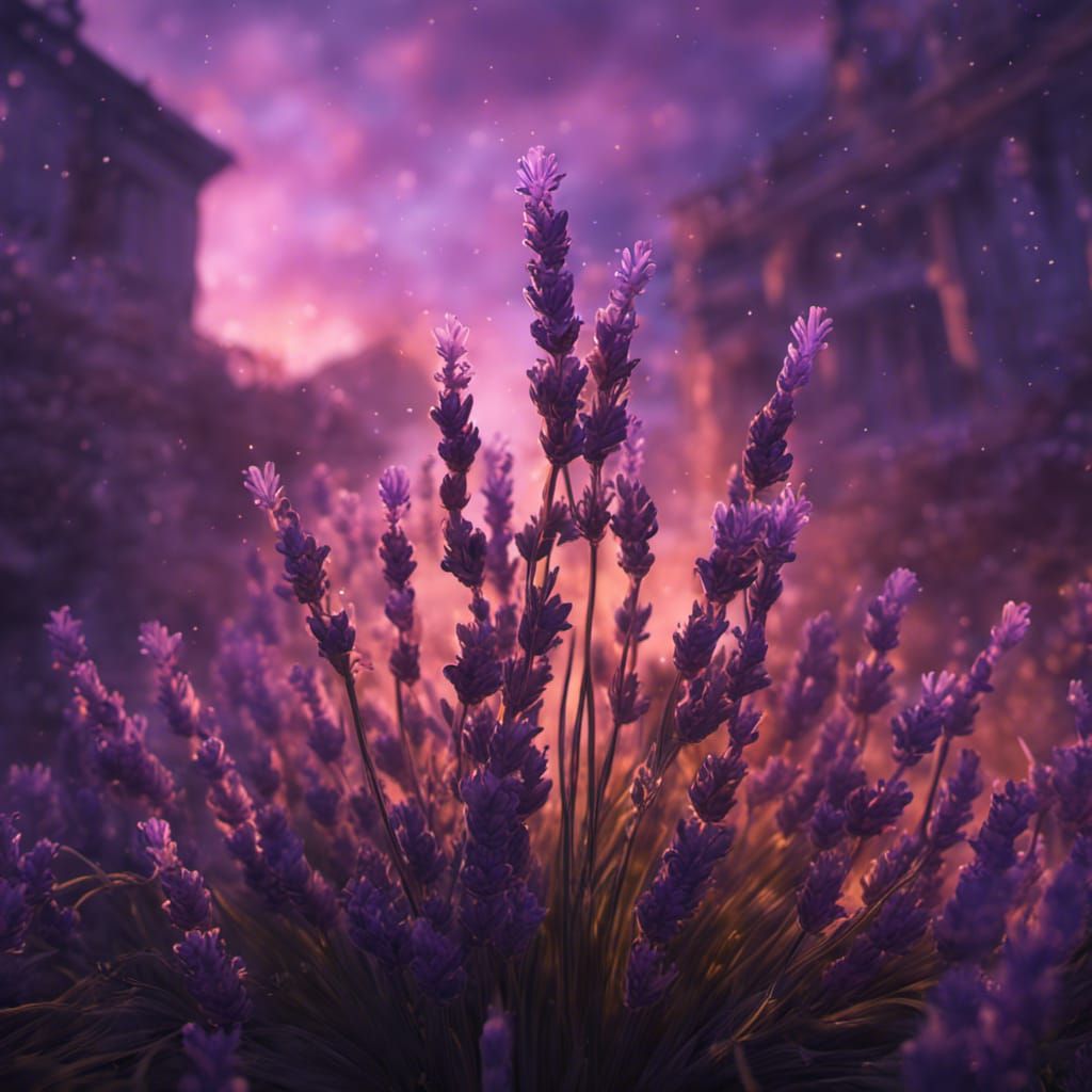 Glowing Lavender Plant: Fantasy Concept Art