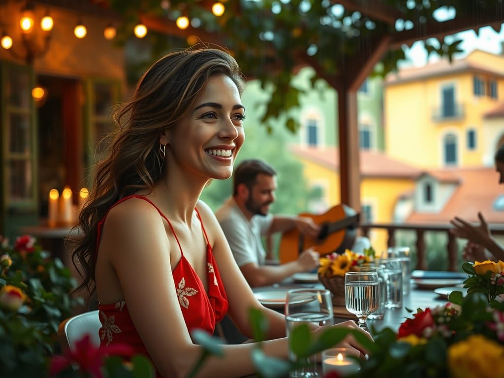 Italian Summer Dinner Party in Hyperrealistic Style